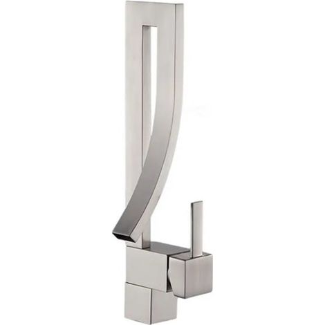 Waschtischarmatur, Messingstruktur, gebürstetes Nickel-Finish