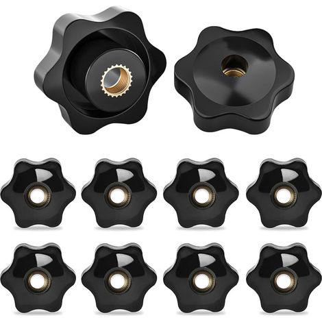 Bouton de serrage à filetage intérieur M8, 8 écrous de serrage à tête étoilée, adapté aux machines et équipements industriels - 38 mm (1/5)