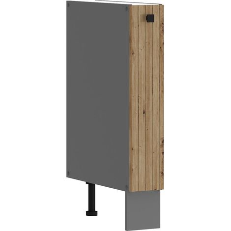 Küche AVA Artisan Unterschrank 15 cm Schrankauszug Lamellenoptik Küchenzeile (1/5)