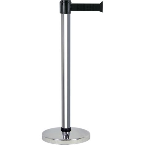 Poteau alu chromé à sangle Noir 5m x 50mm - 2052450 (1/3)