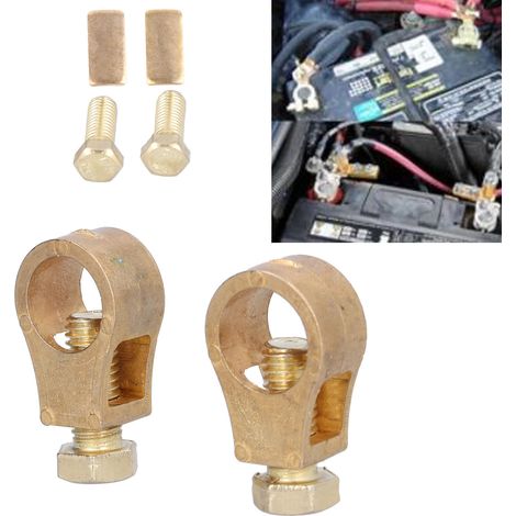 Borne de batterie en cuivre pur, connecteur universel haute conductivité pour câbles positif et négatif (1/5)