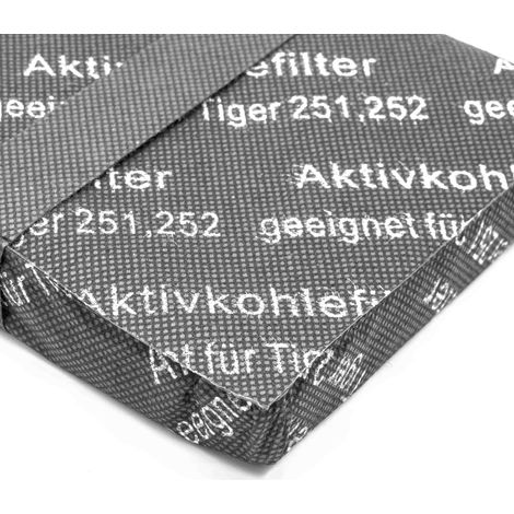 vhbw 3x filtro ai carboni attivi compatibile con Vorwerk Tiger 250, 251, 252, 260 aspirapolvere - Set di filtri, nero