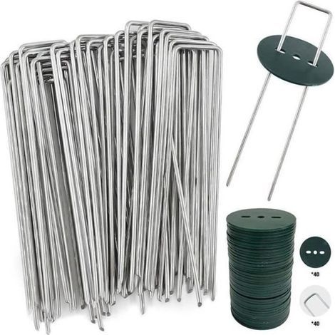 NATTE ANTI-HERBES - WEED CONTROL MAT - INCLUDES 40 PEGS WITH WASHERS FOR GARDEN (1/4)