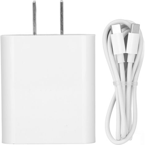 QC3.0 18W Dual-Port-PD-Schnellladegerät mit USB-C-Kabel für Smartphones (100–240 V, US-Stecker)