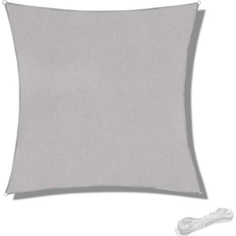 Ineasicer Sonnensegel 2x2m, wasserdichte Markise für Terrasse und Garten, Sonnenschutz, 90% UV-Schutz, inklusive Seil, quadratisch, grau