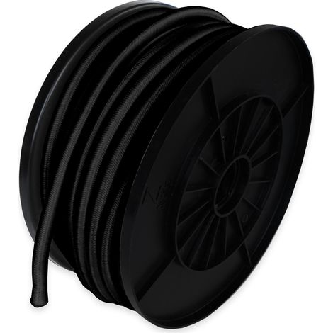 TECPLAST Sandow élastique Noir 25 mètres 9SW - Qualité PRO - Tendeur pour bâche de diamètre 9 mm