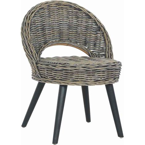 Chaise de canapé rotin kubu noir