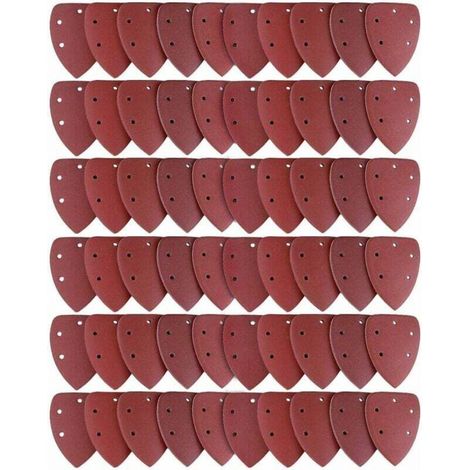Lot de 60 Feuilles Abrasives, Papier de Ponçage 40/60/80/100/120/180/240/320/400/800 Idéal pour Ponceuse Multifonction (1/5)
