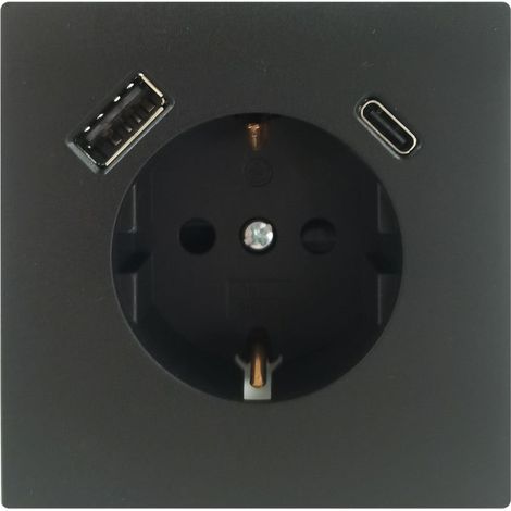 Unitec Steckdose mit USB A & C SaoPaulo anthrazit Elektrische Steckdosen & Buchsen