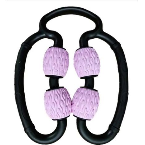 Rouleau De Massage En Mousse - 1 Pièce - 4 Roues À Points Flottants 3D - Pour Jambes Bras Cou Épaules - 27 X 22 Cm - Rose