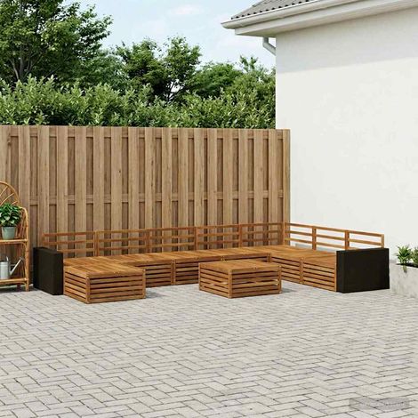 vidaXL Outdoor-Sofagarnitur 9 pcs Natur Massivholz Akazie (1/5)