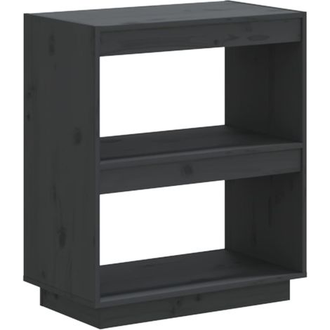 vidaXL Libreria Grigia 60x35x71 cm in Legno Massello di Pino (1/5)