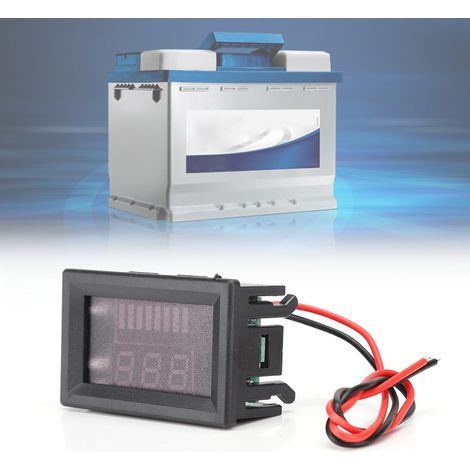 Voltmètre Numérique pour Batterie Lithium 12V-72V - Affichage LED Rouge pour Véhicules Électriques