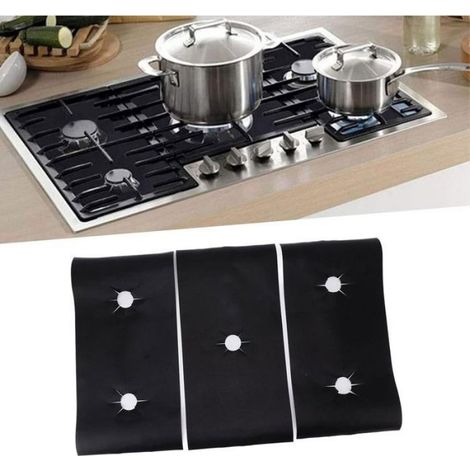 Protection Pour Feux A Gaz - Tissu Fibre De Verre - Résistant Jusqu'à 300 °C - Pour Plans De Cuisson - Lot De 3 (1/5)