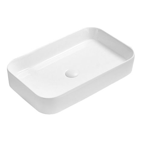 Lavabo cerámico sobre encimera 60x37x11 cm, Blanco (1/2)