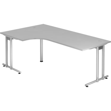bümö Schreibtisch Serie-N Eckform: 200 x 120 cm Grau (1/5)