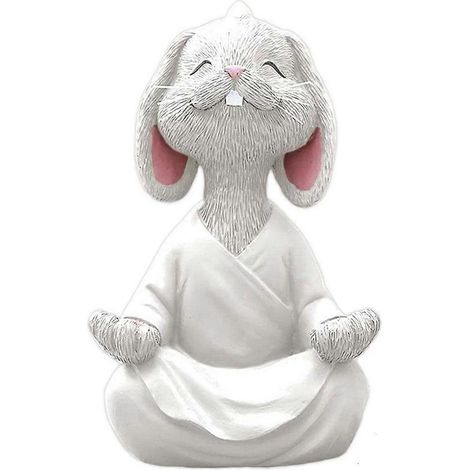 Statues d'animaux, sculptures d'animaux, yoga, décoration de salon et de jardin, bonsaï, ornements de bureau, blanc (1/5)