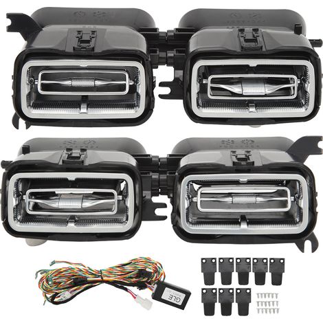 Eosnow 4-teiliges 64-Farben-Front-LED-Turbinenlüftungs-Umgebungslicht-Kit für GLE GLS-Klasse W167 X167 ab 2020