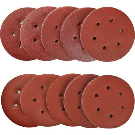 100 Pezzi Dischi Abrasivi 150mm, Dischi di Levigatura con Grana 40/80/120/180/320/600/800/1000/1500/2000, Ideali per Levigare/Lucidare/Rimuovere la Ruggine, per Levigatrice Orbitale a 6 Fori (1/4)