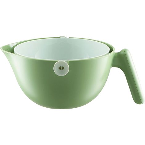 Essoreuse à Salade Double Couche - Modèle Avocado Vert - PP/ABS 29.9cm - Panier de Lavage et Égouttage pour Fruits et Légumes (1/5)