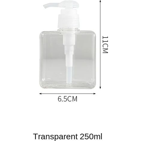 (Transparent 250 ml - 2 pièces) 3368 Flacon de voyage pour savon pour les mains, savon pour le corps, shampoing, flacon portable créatif et petit format vide, flacon à pression grande capacité, lotion (1/5)