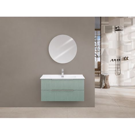 MOBILE BAGNO BURANO 100CM VERDE CANNETTATO (1/5)