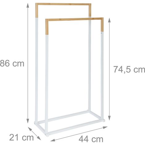 Toallero de pie con diseño decorativo para baño 86 x 44 x 21 cm de metal y bambú 130017854 (1/4)