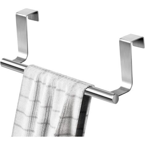 Porte-serviettes de cuisine, 23 cm, porte-torchons sans perçage, pour salle de bain et chambre à coucher, argenté (1/5)