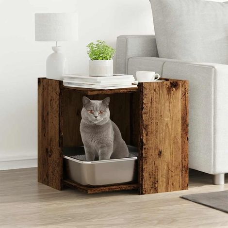 Katzenklo Altholz-Optik 53x53x51 cm Holzwerkstoff (1/5)