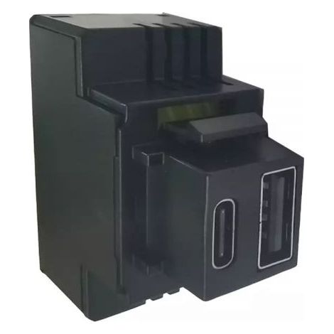 Perry Alimentatore da incasso KEYSTONE USB A+C 3A 20W Nero - 1MCUSB002A
