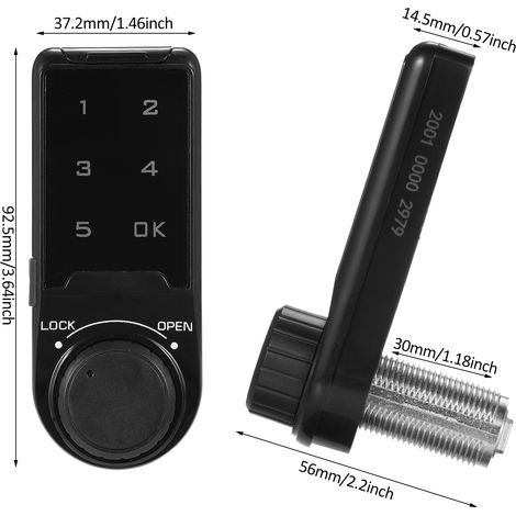 T9 Touchscreen Combination Lock Plastic Panel Drawer Smart Locker (1/5)