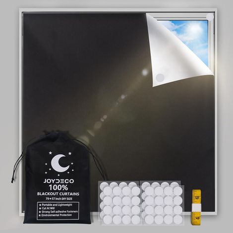 300x145cm Store Occultant sans Percage Isolant Thermique Opaque Protection de Vie Privée Amovible pour Chambre,Grenier,Fenêtre (1/5)