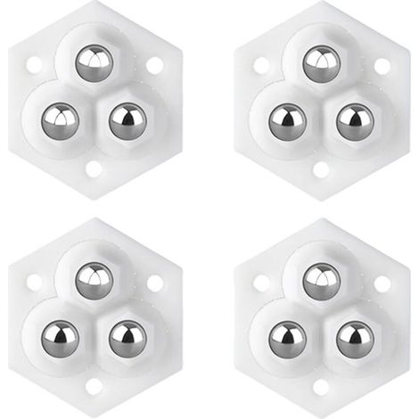 Roulettes pour petits meubles, lot de 4, poulie mobile pivotante à 360 degrés, adaptées aux petits meubles, blanches (1/5)