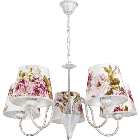 Lámpara de techo colgante, araña, pantalla en forma de rosa, LED E27 IZA 12-180