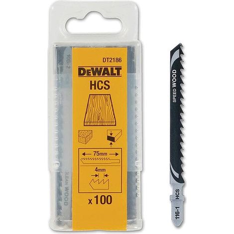 HCS Stichsägeblätter für gerade und schnelle Schnitte 100 Stück Dewalt DT2186