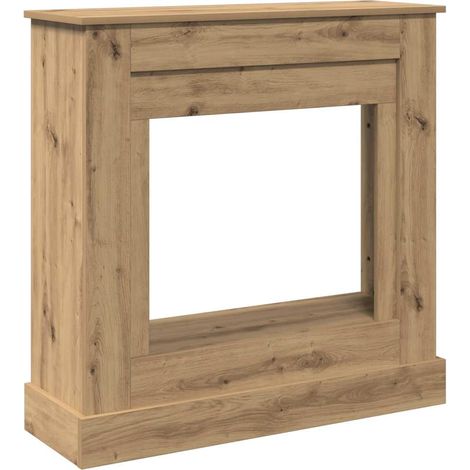 Cadre de cheminée chêne artisanal 90x30x90 cm bois ingénierie