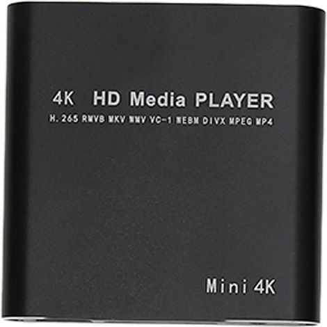 Annadue HD-Videoplayer, Mini-4K-Streaming-Mediaplayer, unterstützt PPT, PDF, integrierter 4G-Speicher, für HD-Multimediaschnittstelle AV-USB-Speicherkarten, 100–240 V (EU-Stecker) (1/5)