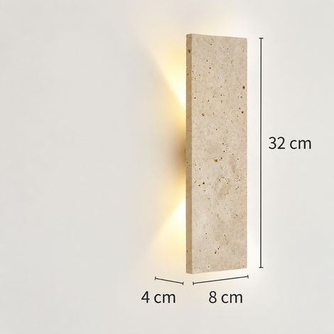 Applique murale LED en travertin jaune modèle 47 plat étanche lumière chaude style wabi-sabi 47 42 × 21 × 15 cm 2 g – Livraison gratuite