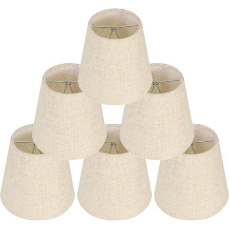 Ulisem6pcs Tischlampenschirm, Lampenschirmclip, Lampenschirm, Ersatz-Lampenschirm aus Leinen