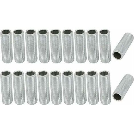 Lamp tube tube, M10 tube, surface length of 30 mm, pink plate to repair lighting artifacts, hardware parts for lights, pack of 20, plated and zinc plated. (1/4)