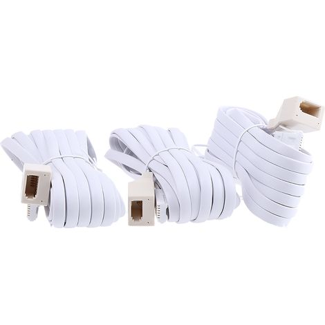 Rallonge téléphonique, Fiche britannique / Jack britannique, Blanc, 5m