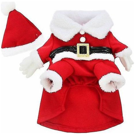 Puppy Dog Cat Christmas Santa Claus Cape Coat Costume Xmas Outfits (1/5)