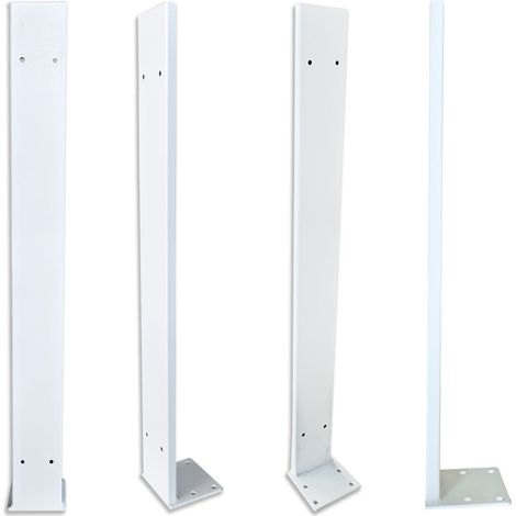 Piantana in Acciaio per Pannelli Traforati in PVC alta densità – 80x40x1480 mm - Colore: bianco