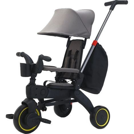 Kompakter Kinderrucksack, Kleinkindfahrrad, leichtes Design, Grau (1/2)