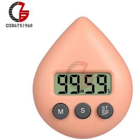 Minuterie de douche numérique électronique,ventouse,minuterie de douche à vapeur,réveil,économie d'énergie,minuterie - orange[D346]