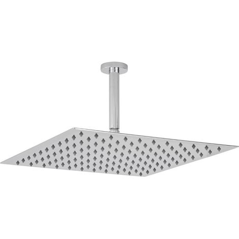 Pomme de douche carrée ultrafine 40cm & bras plafond (1/4)