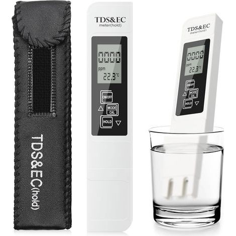 Testeur de qualité de l'eau 3 en 1 avec écran LCD - TDS, EC et température pour eau potable, piscines et aquariums (1/5)