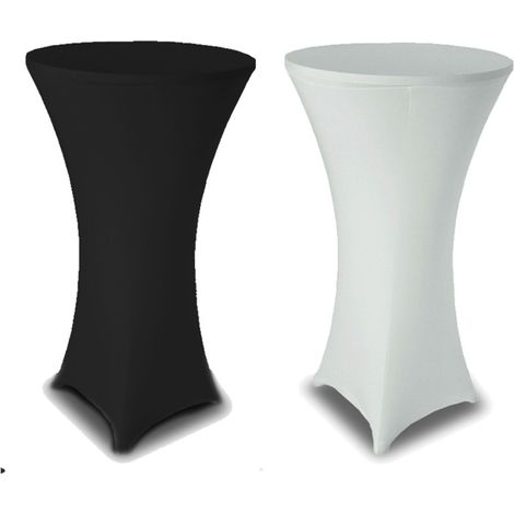 Set de 2 housses de table à cocktail noir et blanc 80x80x110cm (1/3)