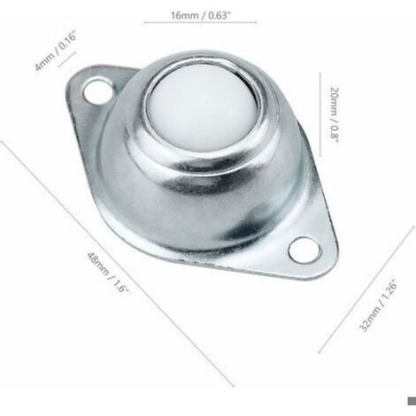 Roulettes De Transfert - Acier Galvanisé - Boules En Nylon - Charge Max 15 Kg - Trou De Montage 4 Mm - Espacement 40 Mm - Diamètre Bille 16 Mm - Lot De 6 (1/5)