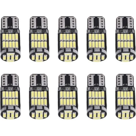 10 Pièces Ampoules LED W5W T10 12V Blanc Intérieur Voiture Plaque Immatriculation (1/4)